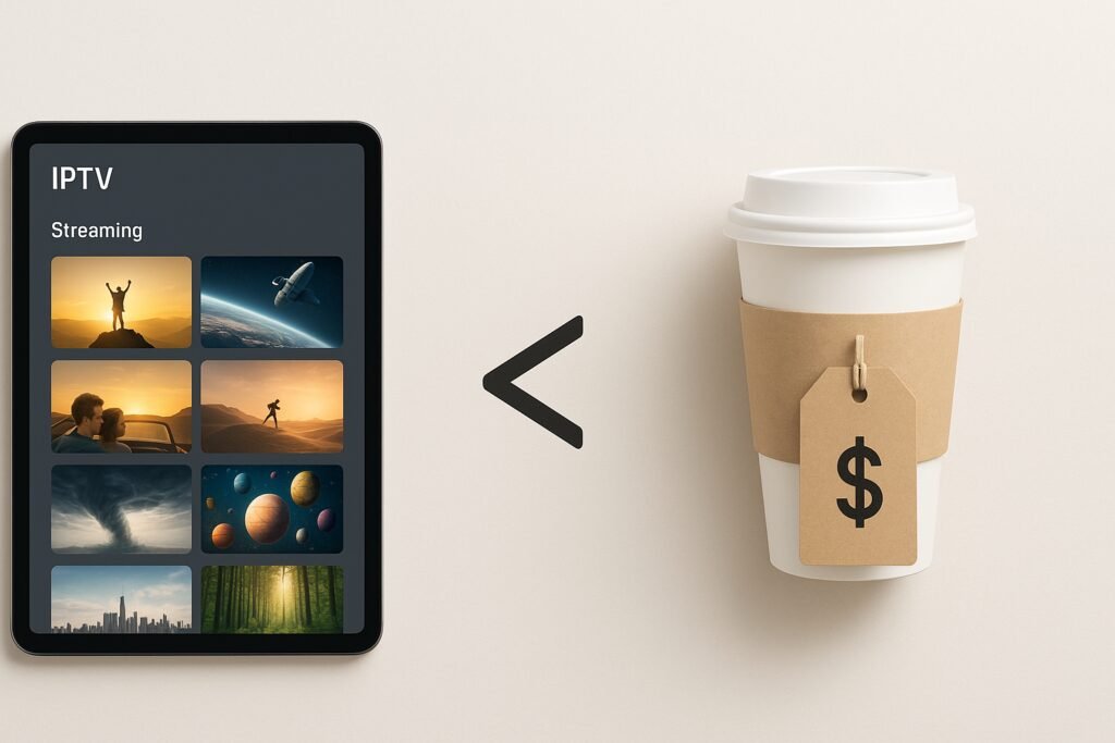 IPTV subscription cost compared to coffee cup